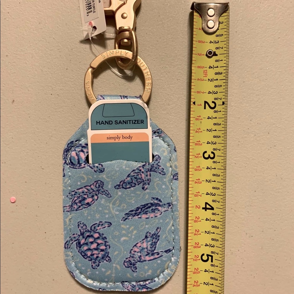 NWT Simply Southern Hand sanitizer holder keychain blue turtle